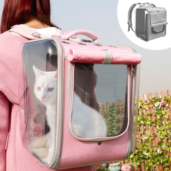 Large Transparent Pet Backpack Carrier For Cats Dogs Breathable Portable
