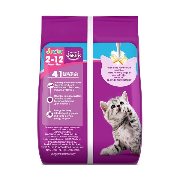 Whiskas Junior Mother Cat & Kitten (2-12 Months) Dry Cat Food, Ocean Fish Flavour 1.1kg