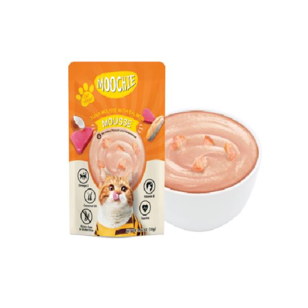 Moochie Tuna Mousse With Salmon - Chicken Tuna and Salmon For All Age Cats 70g