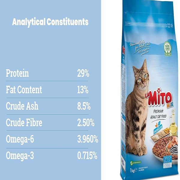 Mito Premium Adult Cat Food - Mix Chicken & Fish Flavor 15kg For All Breeds Cats